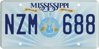 MS license plate NZM688