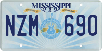 MS license plate NZM690