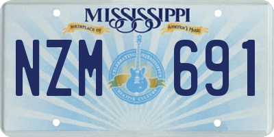 MS license plate NZM691