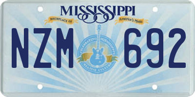 MS license plate NZM692