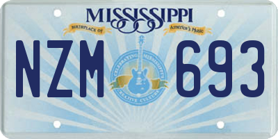 MS license plate NZM693