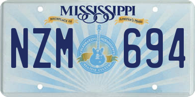 MS license plate NZM694