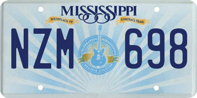 MS license plate NZM698