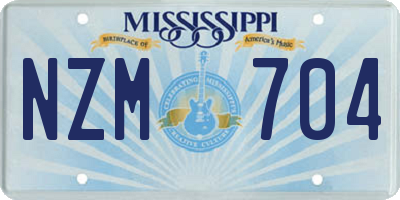 MS license plate NZM704