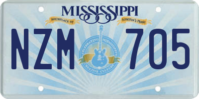 MS license plate NZM705
