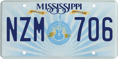 MS license plate NZM706