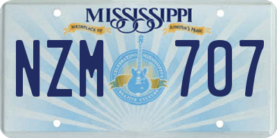 MS license plate NZM707