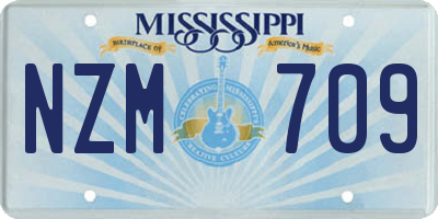 MS license plate NZM709