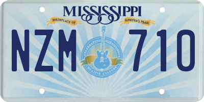 MS license plate NZM710