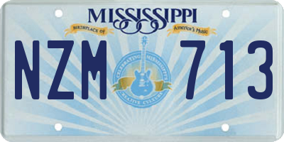 MS license plate NZM713