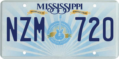MS license plate NZM720