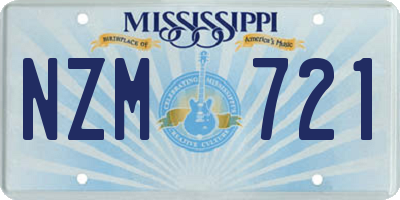 MS license plate NZM721