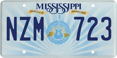 MS license plate NZM723