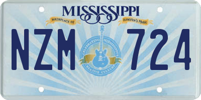 MS license plate NZM724