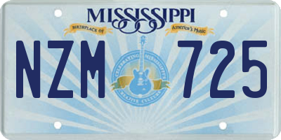 MS license plate NZM725