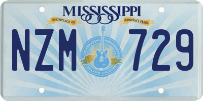 MS license plate NZM729