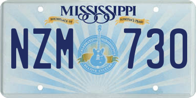 MS license plate NZM730