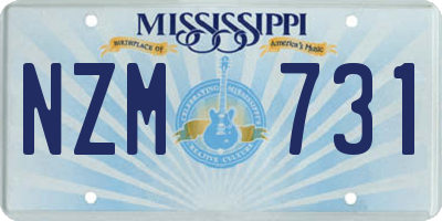 MS license plate NZM731