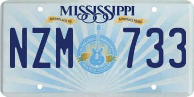 MS license plate NZM733