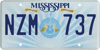 MS license plate NZM737