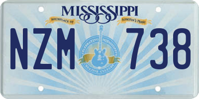MS license plate NZM738