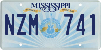 MS license plate NZM741