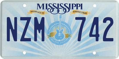 MS license plate NZM742