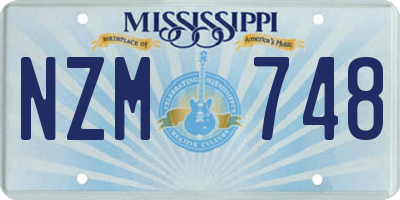 MS license plate NZM748