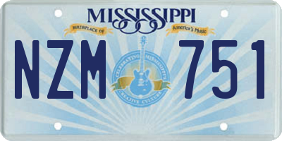 MS license plate NZM751