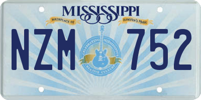 MS license plate NZM752