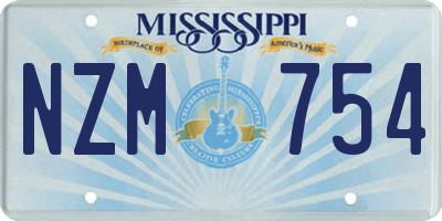 MS license plate NZM754