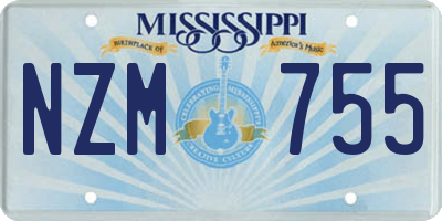 MS license plate NZM755