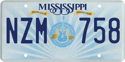 MS license plate NZM758