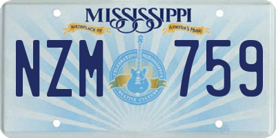 MS license plate NZM759