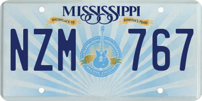 MS license plate NZM767