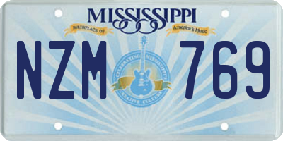 MS license plate NZM769