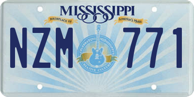 MS license plate NZM771
