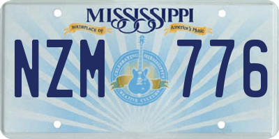 MS license plate NZM776