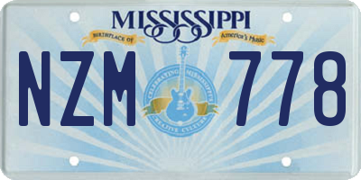 MS license plate NZM778