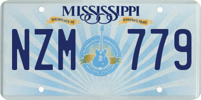 MS license plate NZM779