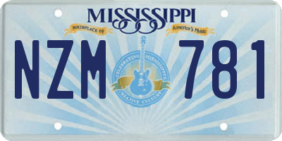 MS license plate NZM781