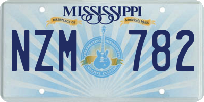 MS license plate NZM782