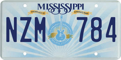 MS license plate NZM784