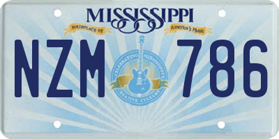 MS license plate NZM786