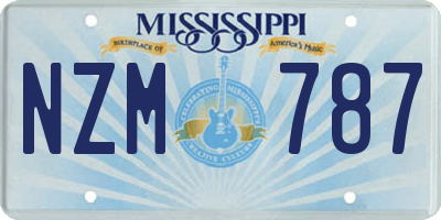 MS license plate NZM787