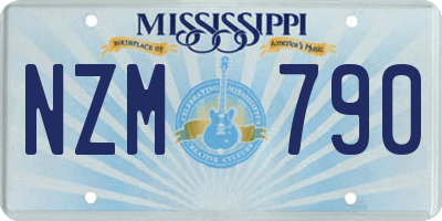MS license plate NZM790