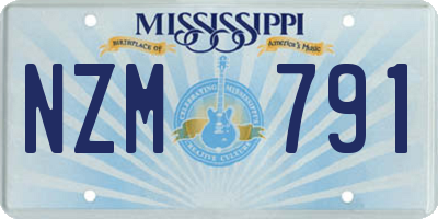 MS license plate NZM791