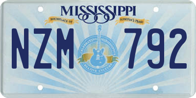 MS license plate NZM792