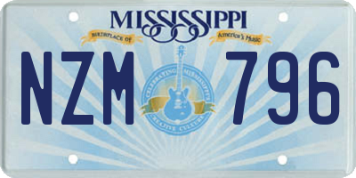 MS license plate NZM796