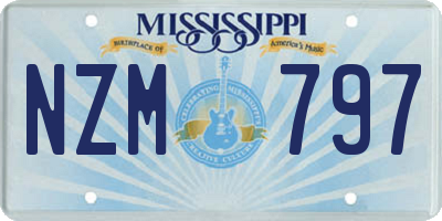 MS license plate NZM797